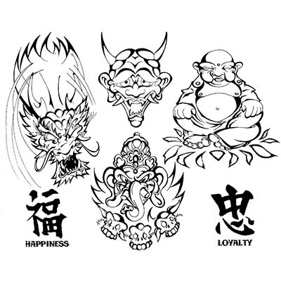 Awesome asian design Water Transfer Temporary Tattoo(fake Tattoo) Stickers NO.11010